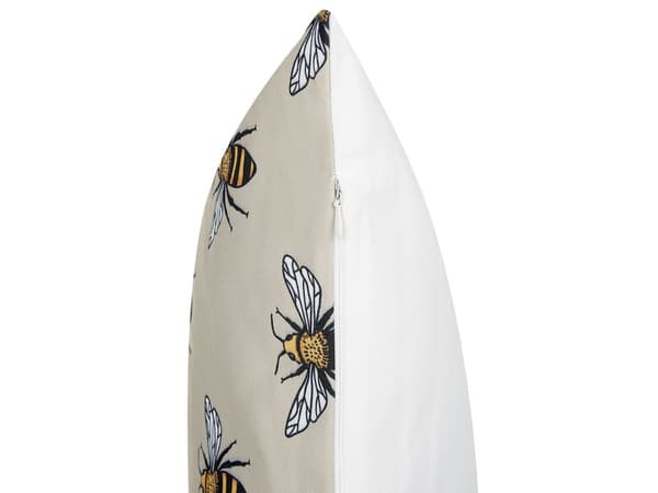 Udendørs hynde beige polyester bimønster 45 x 45 cm 2 stk firkantet vandtæt moderne
