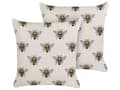 Miniatyrbillede 1 af 8: Udendørs hynde beige polyester bimønster 45 x 45 cm 2 stk firkantet vandtæt moderne
