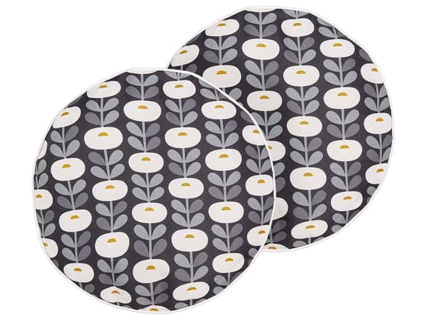 Ulkotyyny harmaa ⌀ 40 cm polyesteri geometrinen kukkakuvio pyöreä moderni