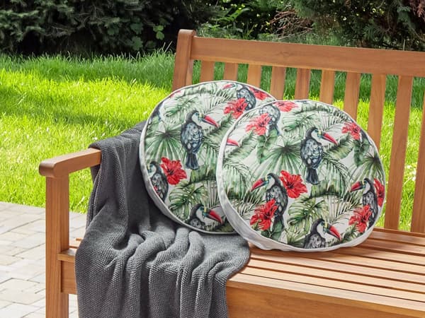 Ulkotyyny monivärinen polyesterikangas 40 cm 2 kpl pyöreä tukaanikuvio vedenpitävä