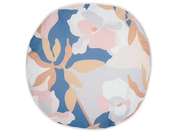 Udendørs Puder Multifarvet Polyester ø 40 cm Sæt af 2 Runde Udendørspuder til Havemøbler Blomstermønster Vandtæt Design