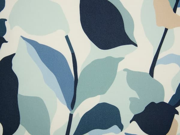 Udendørs Puder Blå Hvid Polyester ø 40 cm Sæt af 2 Runde Udendørspuder til Havemøbler Bladmønster Vandtæt Design