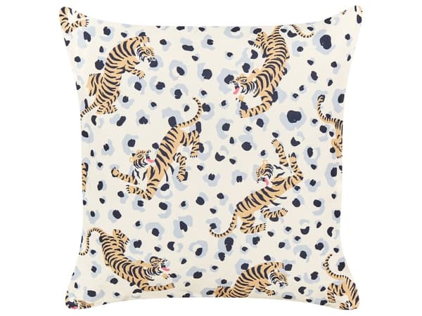 Udendørs Puder Beige Multifarvet Polyester 45 x 45 cm Firkantede Udendørspuder til Havemøbler Tiger Vandtæt Design