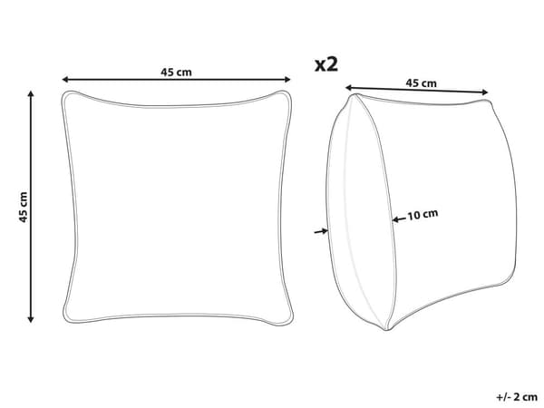 Udendørs Puder Multifarvet Polyester 45 x 45 cm Firkantede Udendørspuder til Havemøbler Bladmønster Vandtæt Design