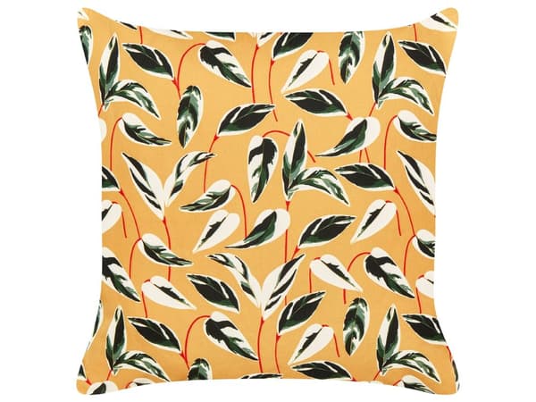 Udendørs Puder Multifarvet Polyester 45 x 45 cm Firkantede Udendørspuder til Havemøbler Bladmønster Vandtæt Design