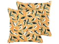 Miniatyrbillede 1 af 8: Udendørs Puder Multifarvet Polyester 45 x 45 cm Firkantede Udendørspuder til Havemøbler Bladmønster Vandtæt Design