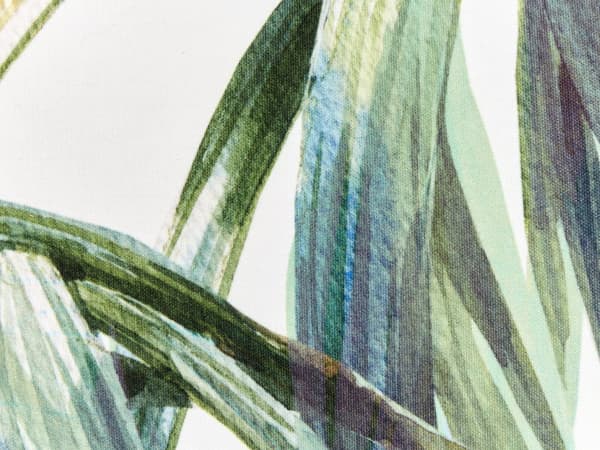 Udendørs Puder Hvid Grøn Polyester 45 x 45 cm Firkantede Udendørspuder til Havemøbler Palmeblade Mønster Vandtæt Design