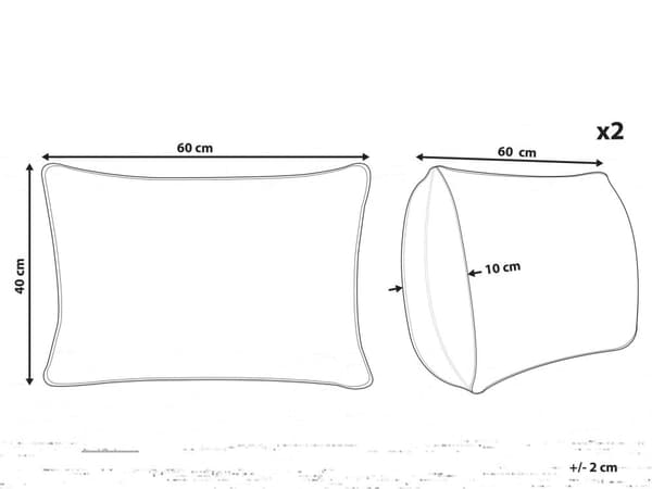 Udendørs Puder Blå Hvid Polyester 40 x 60 cm Sæt af 2 Aflange Udendørspuder til Havemøbler Bladmønster Vandtæt Design