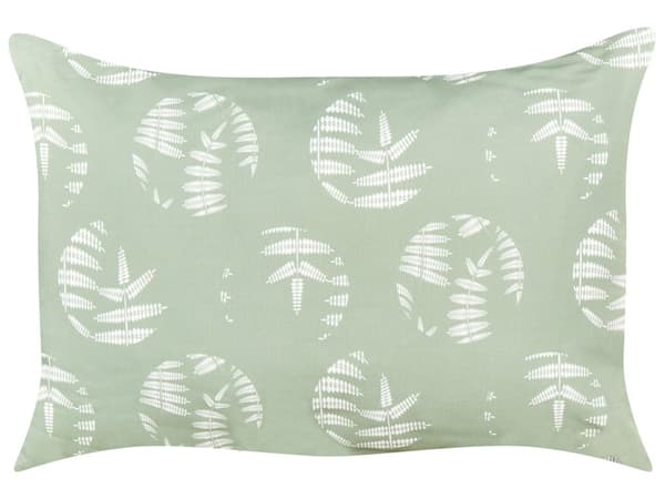 Udendørs Puder Grøn Hvid Polyester 40 x 60 cm Sæt af 2 Aflange Udendørspuder til Havemøbler Bladmønster Vandtæt Design