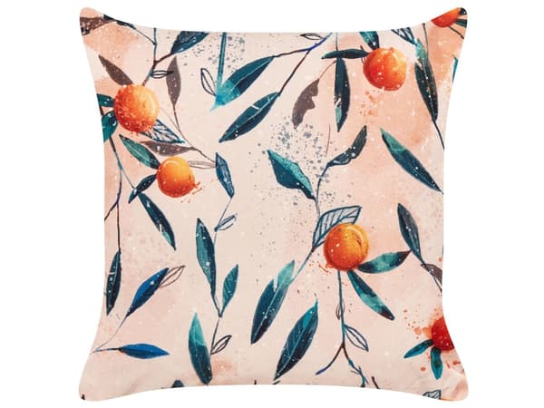 Udendørs Puder Multifarvet Polyester 45 x 45 cm Sæt af 2 Firkantede Udendørspuder til Havemøbler Nektariner Vandtæt Design