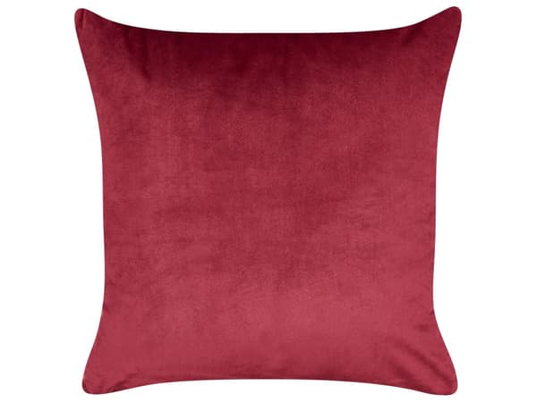 Pyntepuder Hvid Rød Velour 45 x 45 cm Sæt af 2 Moderne Sofapuder med Rensdyr Firkantede Puder til Seng Julepuder Tilbehør Indretning