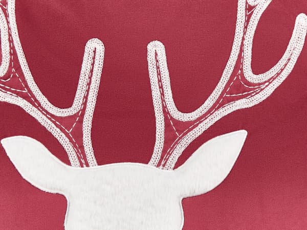 Pyntepuder Hvid Rød Velour 45 x 45 cm Sæt af 2 Moderne Sofapuder med Rensdyr Firkantede Puder til Seng Julepuder Tilbehør Indretning