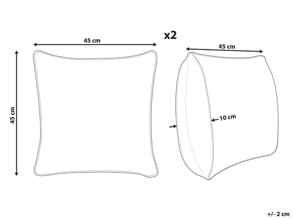 Sæt med 2 juletræspyntepuder grå 45 x 45 cm pull down-pudebetræk i bomuld med fyld til stue soveværelse