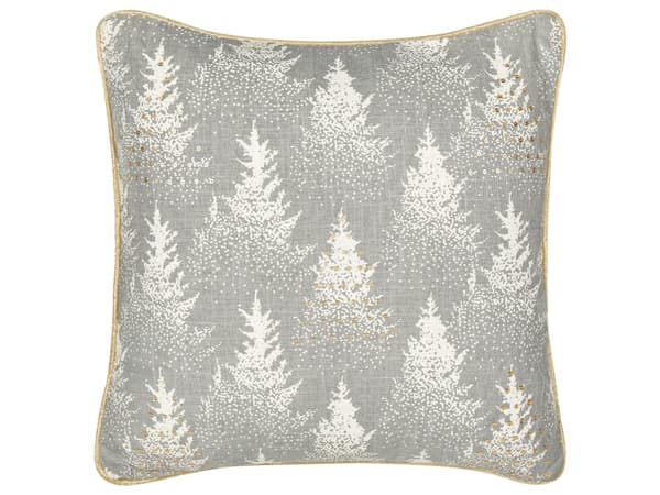 Sæt med 2 juletræspyntepuder grå 45 x 45 cm pull down-pudebetræk i bomuld med fyld til stue soveværelse