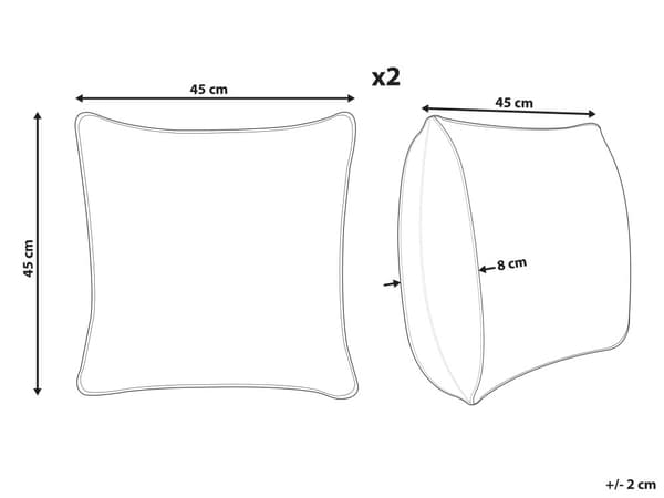 Sæt med 2 pyntepuder festligt motiv hvid 45 x 45 cm velour aftagelige pudebetræk med fyld til stue soveværelse