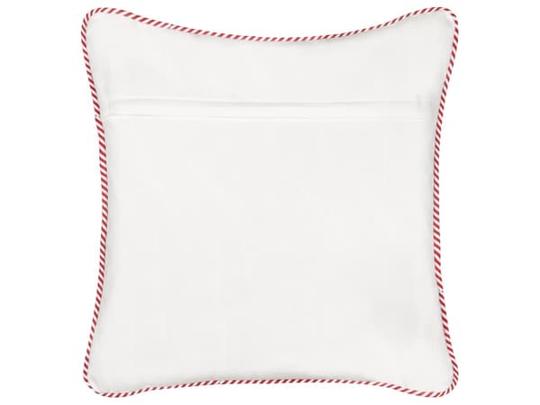 Sæt med 2 pyntepuder festligt motiv hvid 45 x 45 cm velour aftagelige pudebetræk med fyld til stue soveværelse
