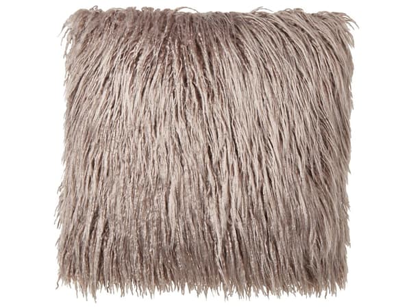 2 dekorative beige puder i imiteret pels 45 x 45 cm behåret blød pels