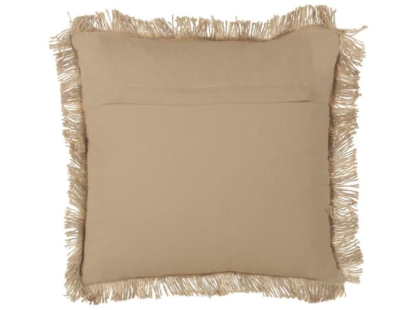 Koristetyyny beige 45 x 45 cm juutti irrotettava päällinen vetoketjulla raidallinen hapsut boho