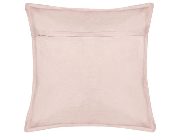 Sæt med 2 pyntepuder lyserød hvid bomuldsvelour 45 x 45 cm Juletema med snefnug julepynt