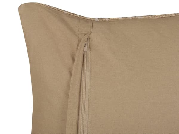 Koristetyyny beige 45 x 45 cm juutti lehtikuvio käsintehty neliö vetoketjullinen boho