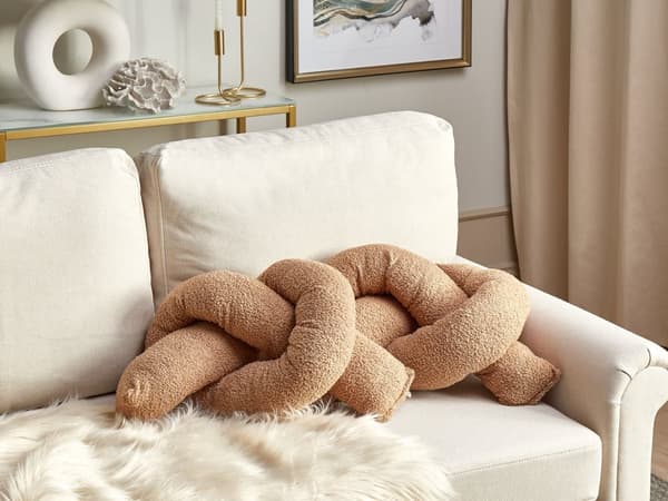 Koristetyyny vaaleanruskea 172 x 14 cm teddykangas 2 kpl putkityyny solmutyyny moderni
