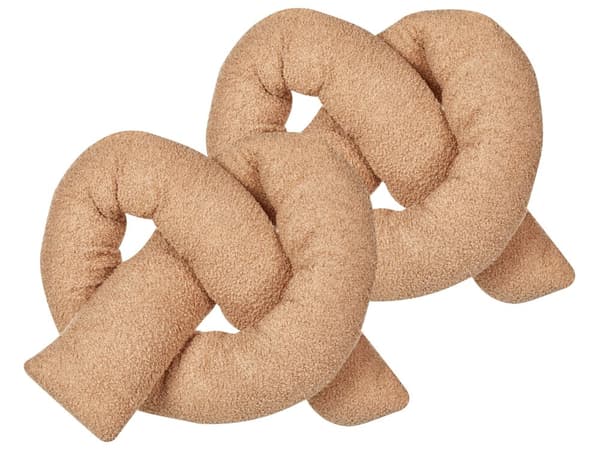 Koristetyyny vaaleanruskea 172 x 14 cm teddykangas 2 kpl putkityyny solmutyyny moderni