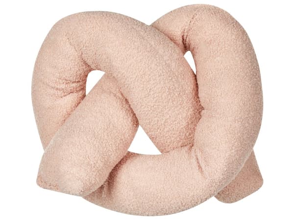 Koristetyyny vaaleanpunainen 172 x 14 cm teddykangas 2 kpl putkityyny solmutyyny moderni