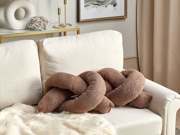 Koristetyyny ruskea 172 x 14 cm teddykangas 2 kpl putkityyny solmutyyny moderni