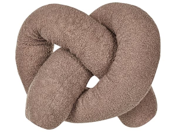 Dekorativ pude brun 172 x 14 cm teddy stofrørpude knudepude moderne