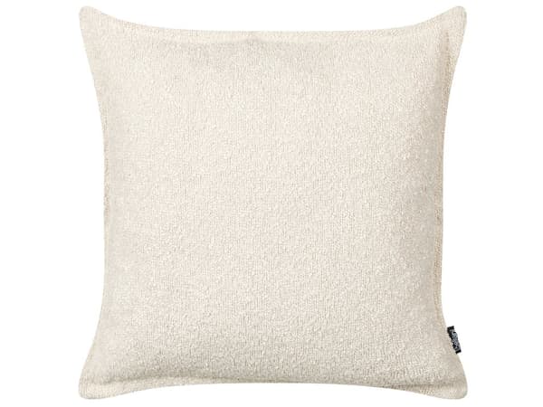 2 pyntepuder lys beige teddystof ensfarvet mønster