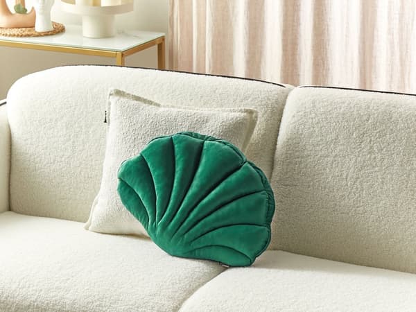 Dekorativ pude shell green emeraldavalour dekorativ pude marine stil til stuen plys blød