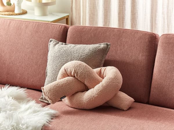 Pyntepude pink 172 x 14 cm teddy stofrørpude knudepude moderne
