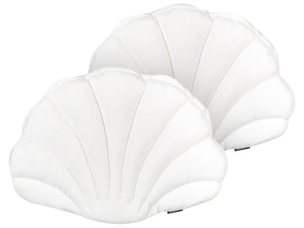 Sæt med 2 puder shell hvid velour dekorativ pude marine stil til stuen plys blød