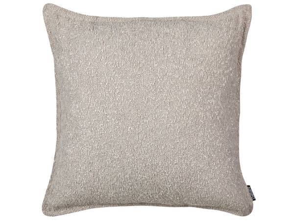 2 pyntepuder i beige teddystof med ensartet mønster