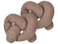 Miniatyrbillede 1 af 6: Dekorativ pude brun 172 x 14 cm teddy stof 2 dele rørpude knudepude moderne