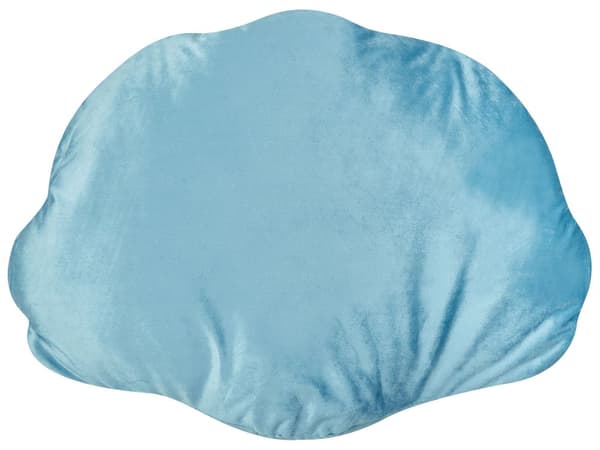 Sæt med 2 puder shell blue blå velour dekorativ pude marine stil til stuen plys blød