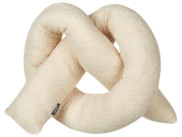 Pyntepude beige 172 x 14 cm teddystof 2 dele rørpude knudepude moderne