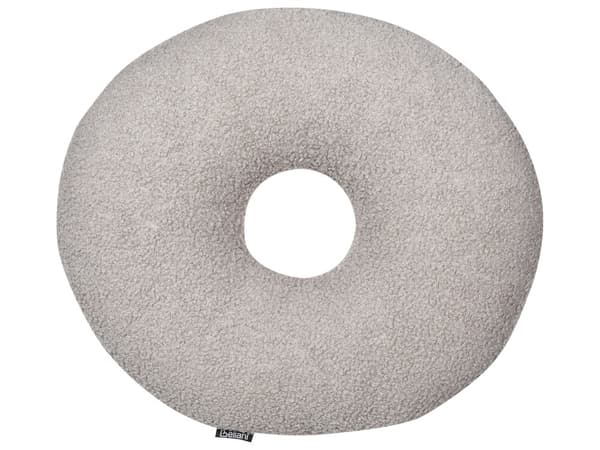 2 pyntepuder bogstaver lysegrå teddy stofpuder bogstavform XO