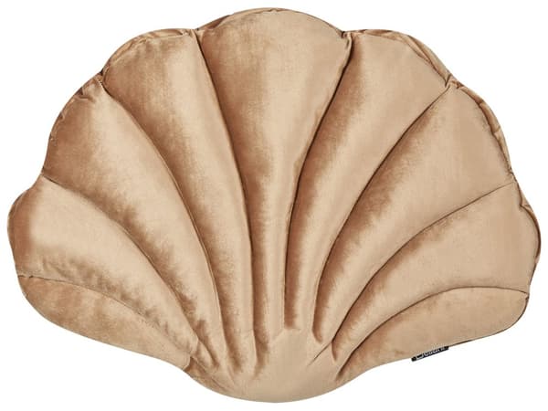 Dekorativ skalpude beige velour dekorativ pude marine stil til stuen plys blød