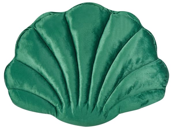 Koristetyyny smaragdinvihreä 47 x 35 cm sametti polyesteritäyte 2 kpl simpukka merellinen moderni