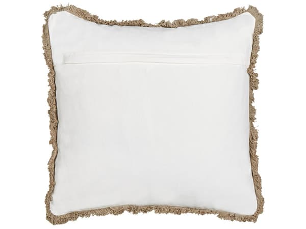 Koristetyyny beige puuvilla 45 x 45 cm neliö käsintehty kukkakuvio irrotettava päällinen