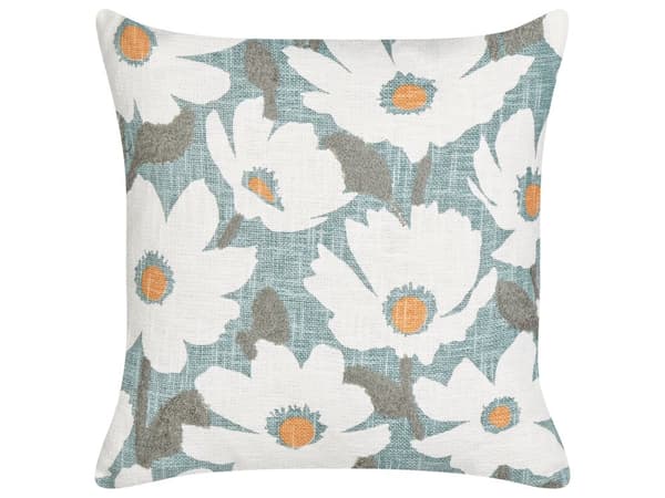 Koristetyyny sininen 45 x 45 cm puuvilla 2 kpl kukkakuvio neliö käsintehty vetoketju boho