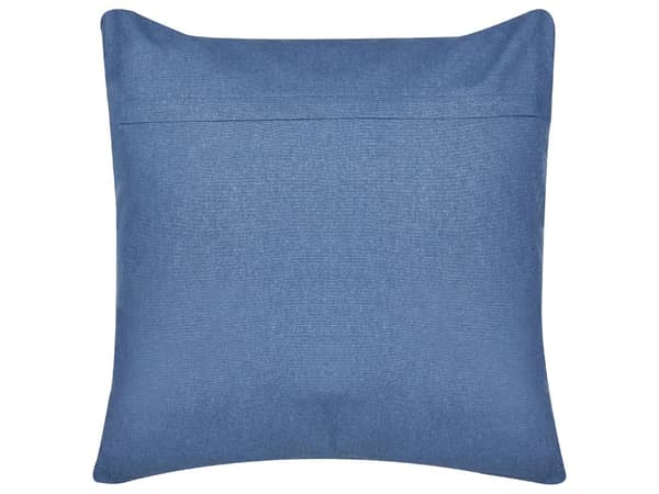 Dekorativ pude marineblå velour 45 x 45 cm dekorativt dyremønster guldsmedemotiv moderne stil traditionel til stue soveværelse