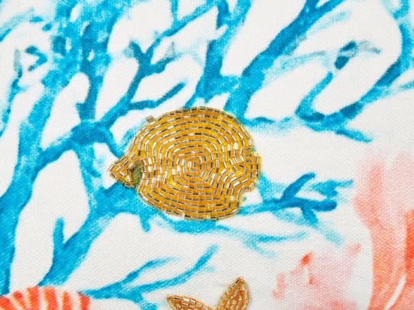 Koristetyyny monivärinen puuvilla 30 x 50 cm 2 kpl setti meriteema suorakulmainen polyesteritäyte