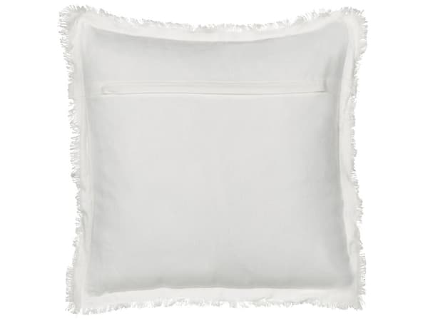 Pyntepude hvid grå 45 x 45 cm bomuld firkantet 2 stk frynser håndlavet boho