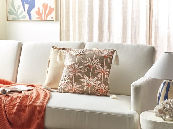 Pyntepude Multifarvet Bomuld 45 x 45 cm Moderne Sofapude med Palme Mønster Pude til Stuen og Sengen Dekoration Tilbehør