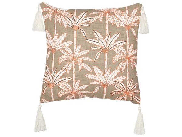 Pyntepude Multifarvet Bomuld 45 x 45 cm Moderne Sofapude med Palme Mønster Pude til Stuen og Sengen Dekoration Tilbehør
