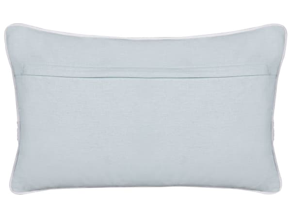 Koristetyyny vaaleanharmaa puuvilla 30 x 50 cm kirjaillut sydämet kuvio