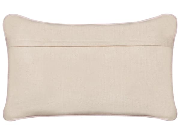 Pyntepude beige bomuld 30 x 50 cm 2 broderede hjerter i mønster