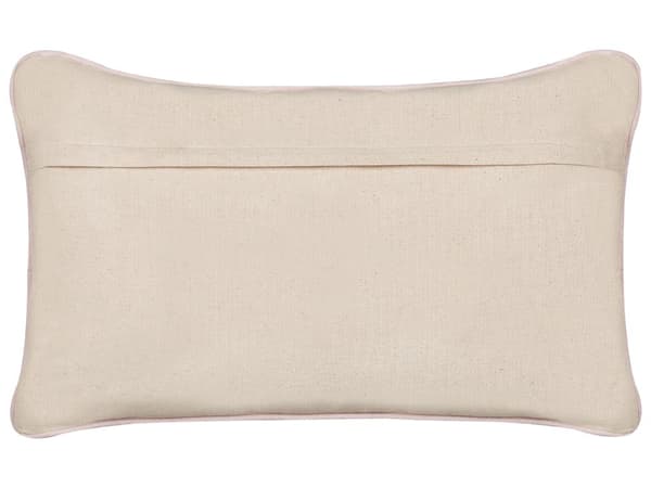 Pyntepude beige bomuld 30 x 50 cm 2 broderede hjerter i mønster